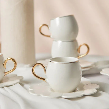 Emsan Beyoğlu 6-Person Porcelain Coffee Cup Set 80 ml - Emsan Jordan