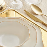 Emsan Lotus Fine Bone 18-Piece Dinner Set for 6 People - Gold - Emsan Jordan