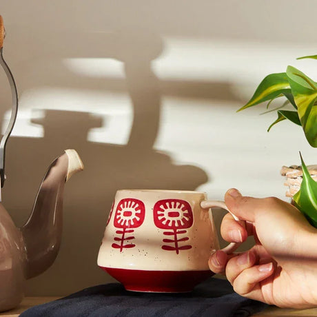 Emsan Ethnic Flower New Bone 480 ml Burgundy - Emsan Jordan