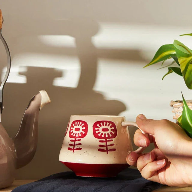 Emsan Ethnic Flower New Bone 480 ml Burgundy - Emsan Jordan