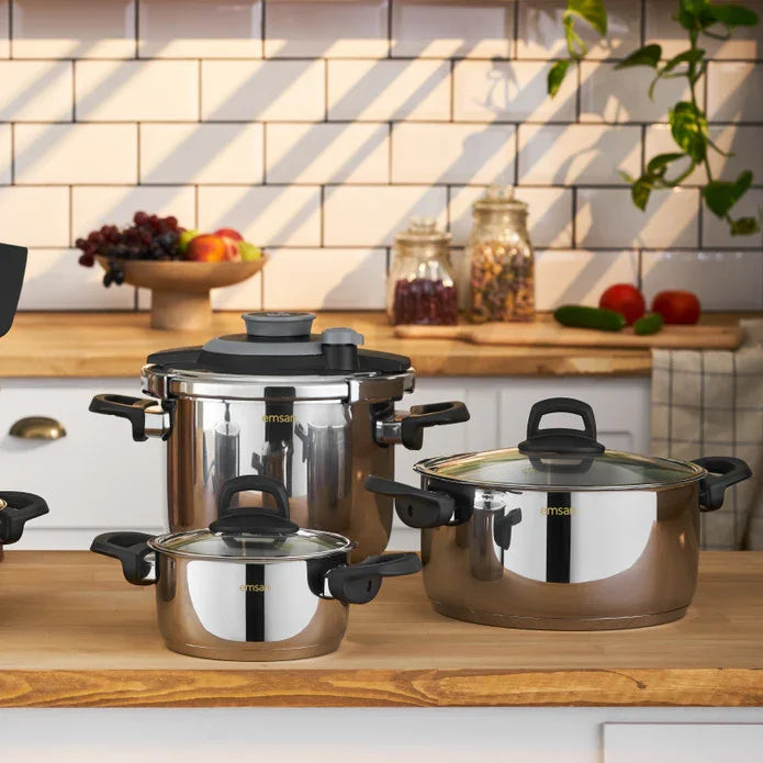 Emsan Wedding 16-Piece Stainless Steel Cookware and Teapot Set - Emsan Jordan