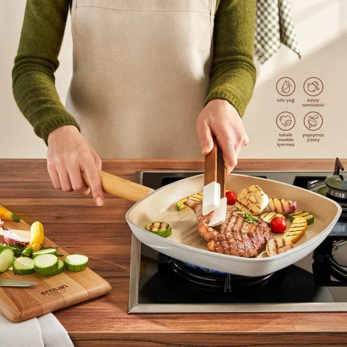 Emsan Swiss Crystal Square Frying Pan 28 cm - Emsan Jordan