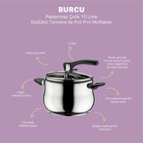 Emsan Burcu 10 L Stainless Steel Pressure Cooker - Emsan Jordan