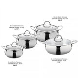 Emsan Cemre 8-Piece Stainless Steel Induction-Based Cookware Set - Emsan Jordan
