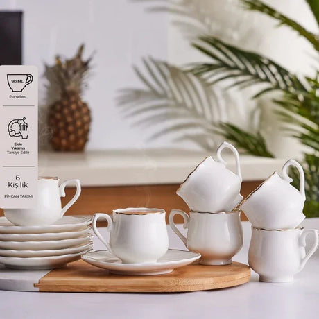 Emsan Beykoz 6-Person Coffee Cup Set – 90 ml - Emsan Jordan
