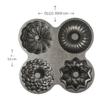 Emsan Griss One Four 4-Piece Cast Cake Mold Set Gray - Emsan Jordan