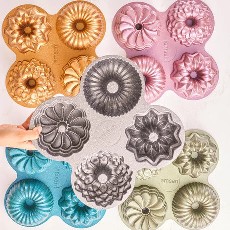 Emsan Griss One Four 4-Piece Cast Cake Mold Set – Pink - Emsan Jordan