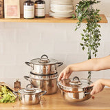 Emsan Unique 8-Piece Stainless Steel Cookware Set - Emsan Jordan
