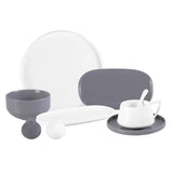 Emsan Parla 32-Piece Breakfast Set for 6 People, Gray and White - Emsan Jordan