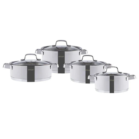 Emsan Capella 8-Piece Stainless Steel Cookware Set - Emsan Jordan