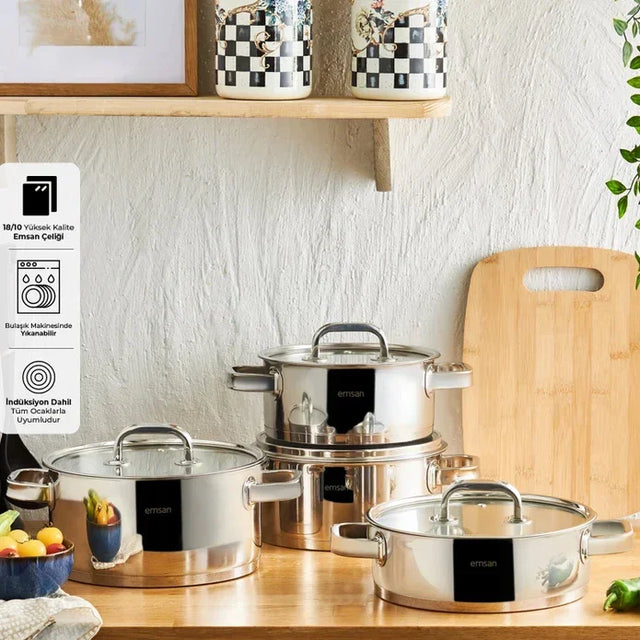 Emsan Mimosa 8-Piece Cookware Set - Emsan Jordan