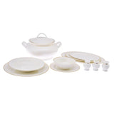 Emsan New Marly Porcelain 60-Piece 12-Person Round Dinner Set Gold - Emsan Jordan