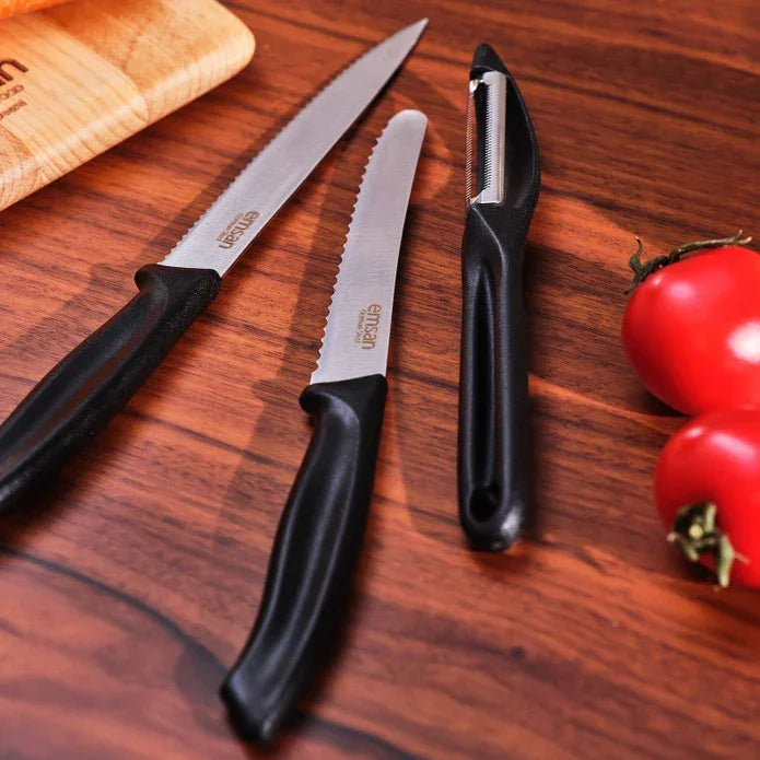 Emsan Nix 3-Piece Knife Set with Peeler - Emsan Jordan