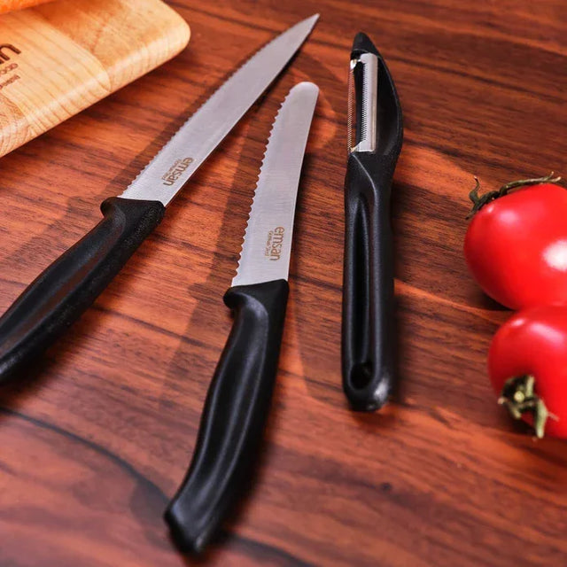 Emsan Nix 3-Piece Knife Set with Peeler - Emsan Jordan
