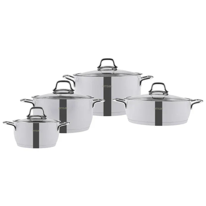 Emsan Valeria 8-Piece Stainless Steel Cookware Set - Emsan Jordan