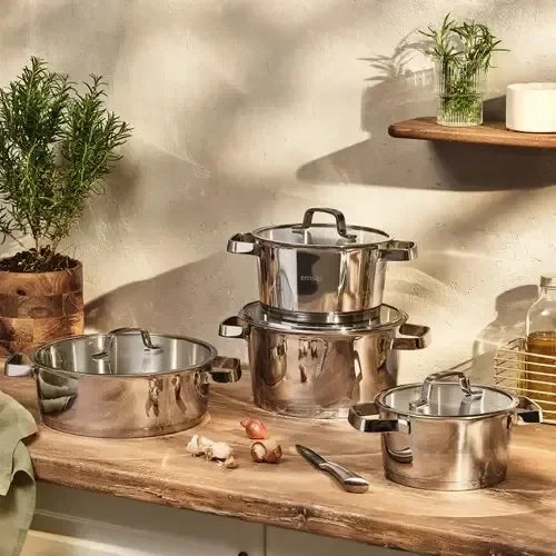 Emsan Konik Stainless Steel 8-Piece Cookware Set - Emsan Jordan