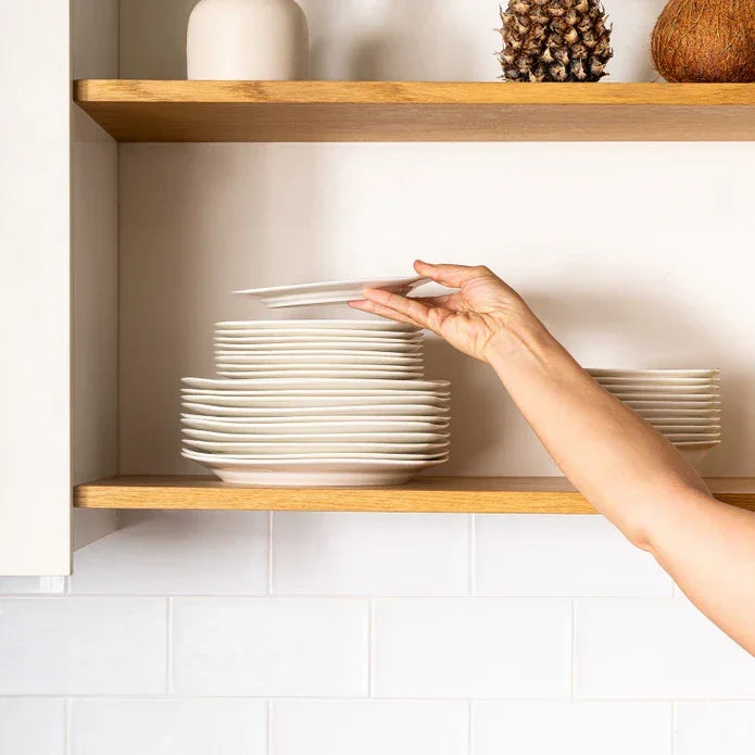 Emsan Bone New Begonia 12 Person Dinner Set 60 Pieces Half Square - Emsan Jordan