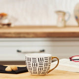 Emsan Shiny Lines New Bone Mug 450 ml Black - Emsan Jordan