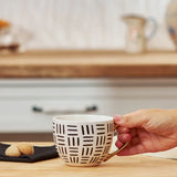 Emsan Shiny Lines New Bone Mug 450 ml Black - Emsan Jordan