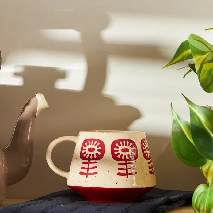 Emsan Ethnic Flower New Bone 480 ml Burgundy - Emsan Jordan