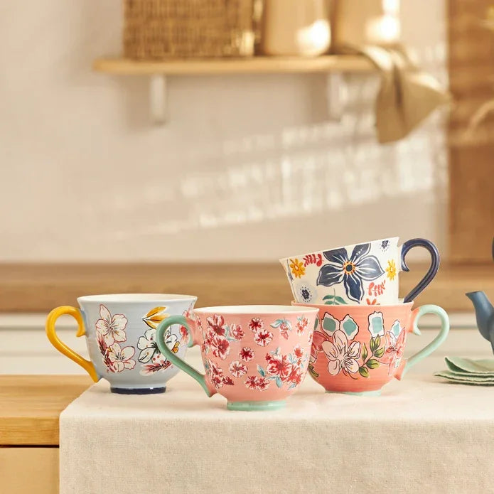 Emsan Jasmine New Bone Mug 435 ml Blue - Emsan Jordan