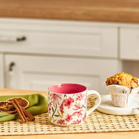 Emsan Peony New Bone Mug 406 ml Coral - Emsan Jordan