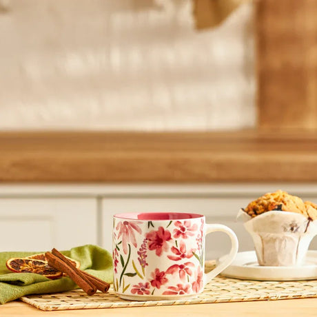Emsan Peony New Bone Mug 406 ml Coral - Emsan Jordan