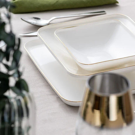 Istanbul Porselen Nadide 18 Piece 6 Person Square Dinner Set Gold - Emsan Jordan