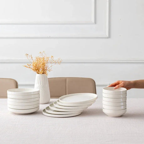 Istanbul Porcelain Akis 18 Piece Dinner Set for 6 People - Emsan Jordan