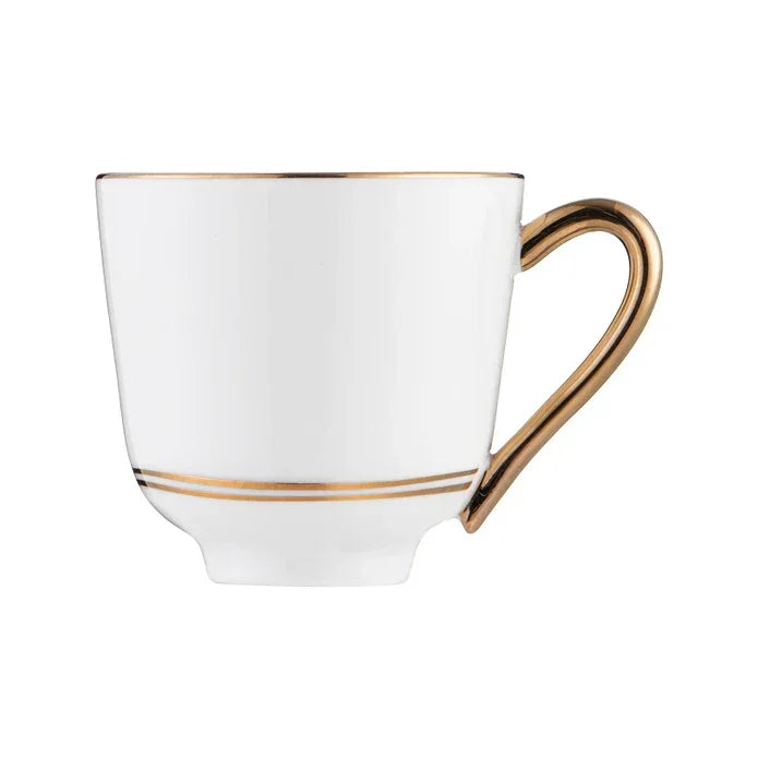 Istanbul Porcelain Semin 2-Person Double Coffee Cup Set Gold 140 ml - Emsan Jordan