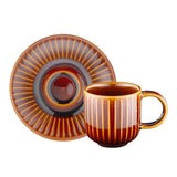 Istanbul Porcelain Lev 6-Person Coffee Cup Set Brown 90 ml - Emsan Jordan