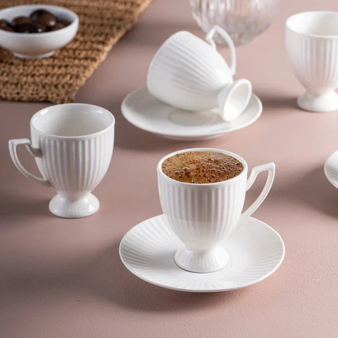 Istanbul Porcelain Mahir 6-Person Coffee Cup Set 90 ml - Emsan Jordan