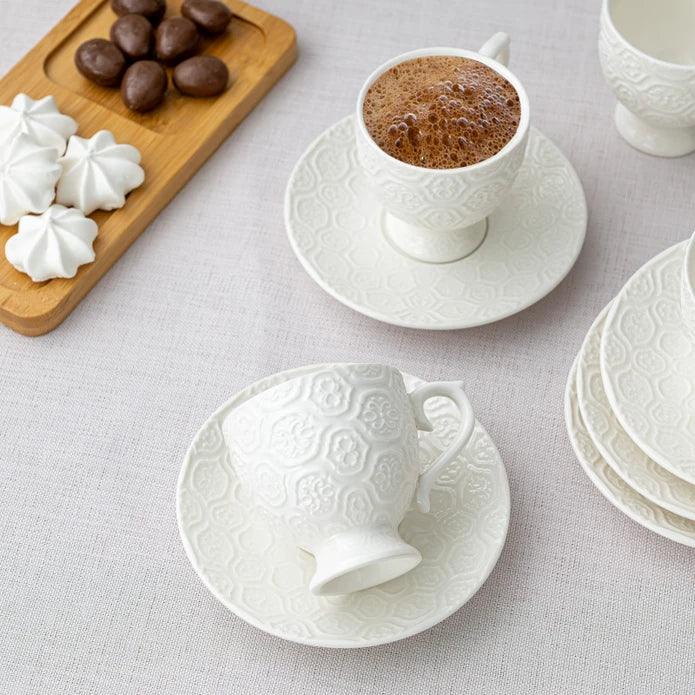 Istanbul Porcelain Hemdem 6-Person Coffee Cup Set 90 ml - Emsan Jordan