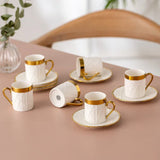 Istanbul Porcelain Buse 6-Piece Coffee Cup Set 90 ml - Emsan Jordan