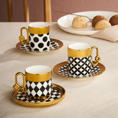 Istanbul Porcelain Dide 6-Person Coffee Cup Set 90 ml - Emsan Jordan