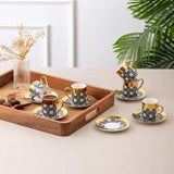 Istanbul Porcelain Deren 6-Piece Coffee Cup Set 90 ml - Emsan Jordan