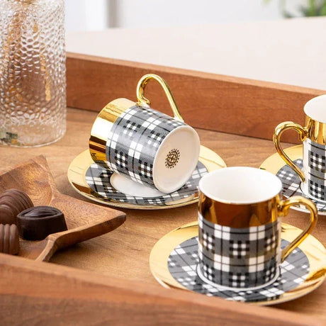 Istanbul Porcelain Deren 6-Piece Coffee Cup Set 90 ml - Emsan Jordan