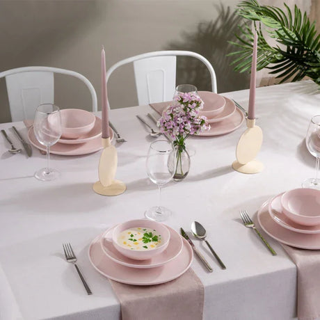 Istanbul Porcelain Sara 18-Piece 6-Person Dinner Set Pink - Emsan Jordan