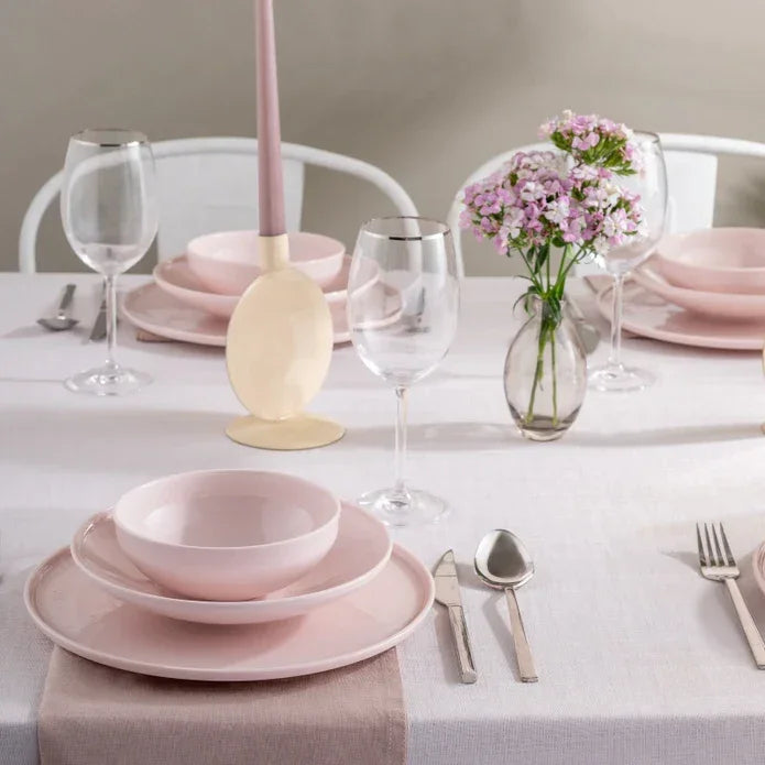 Istanbul Porcelain Sara 18-Piece 6-Person Dinner Set Pink - Emsan Jordan