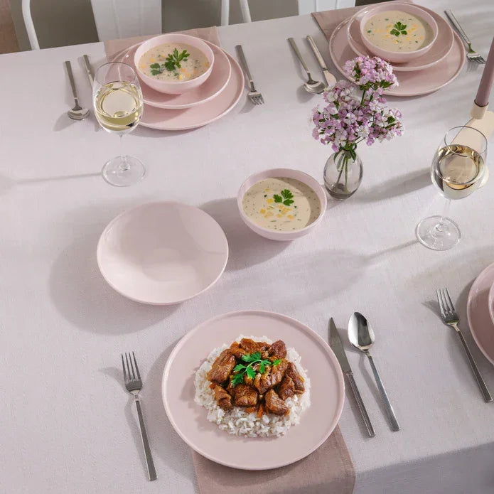 Istanbul Porcelain Sara 18-Piece 6-Person Dinner Set Pink - Emsan Jordan