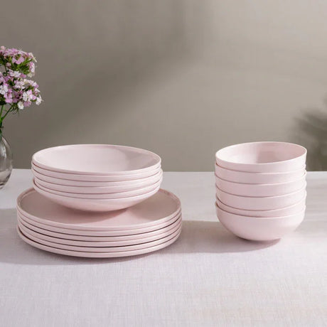 Istanbul Porcelain Sara 18-Piece 6-Person Dinner Set Pink - Emsan Jordan