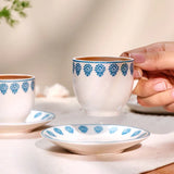 Emsan Sierra New Bone 2-Person Coffee Cup Set 90 ml Blue - Emsan Jordan