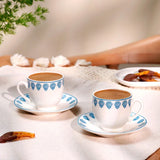 Emsan Sierra New Bone 2-Person Coffee Cup Set 90 ml Blue - Emsan Jordan
