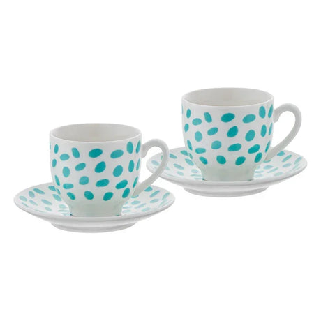 Emsan Eugeine New Bone 2-Person Coffee Cup Set 90 ml Green - Emsan Jordan