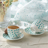 Emsan Eugeine New Bone 2-Person Coffee Cup Set 90 ml Green - Emsan Jordan