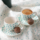 Emsan Eugeine New Bone 2-Person Coffee Cup Set 90 ml Green - Emsan Jordan