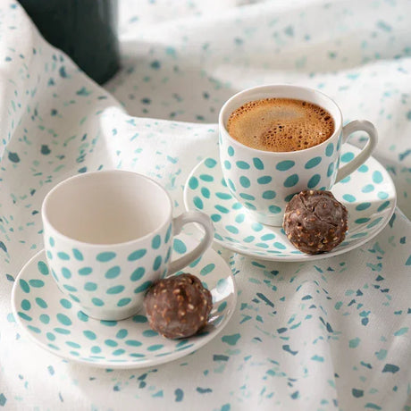 Emsan Eugeine New Bone 2-Person Coffee Cup Set 90 ml Green - Emsan Jordan