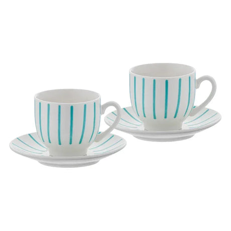 Emsan Mathilda New Bone 2-Person Coffee Cup Set 90 ml Green - Emsan Jordan