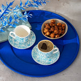 Emsan Deep Azur New Bone 2-Person Coffee Cup Set 90 ml Blue - Emsan Jordan