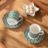 Emsan Overland New Bone 2-Person Coffee Cup Set 90 ml Green - Emsan Jordan